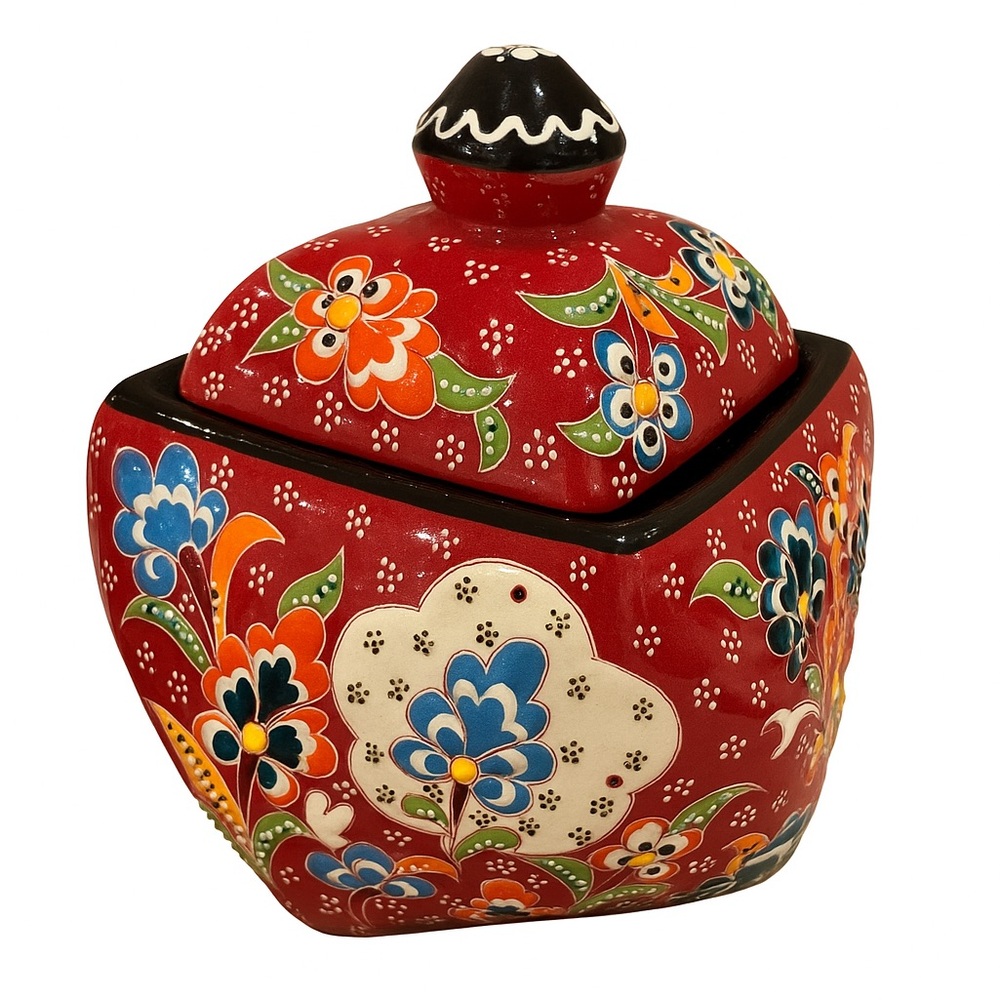 Turkish Hand-Painted Ceramic Art Piece with Intricate Patterns NWOT